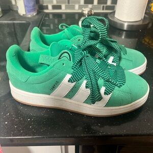 Adidas  woman Campus Green and White Sneakers